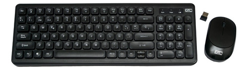 Combo Teclado Mouse 1200dpi Inalámbrico Gtc 96 Teclas Slim Color del mouse Negro Color del teclado Negro