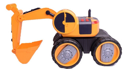 Grúa Excavadora A Friccion Con Sonido Color Amarillo con Negro