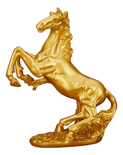 Estatua De Caballo De Resina Estatuilla Escultura Animal Oro