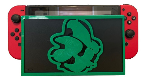 Cover Luigi Mario Stencil Nintendo Switch Dock Pixelados_