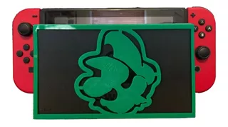 Cover Luigi Mario Stencil Nintendo Switch Dock Pixelados_