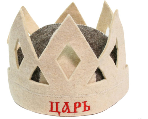 Sombrero De Sauna King Crown Lana Fieltro Banya 100% Natural