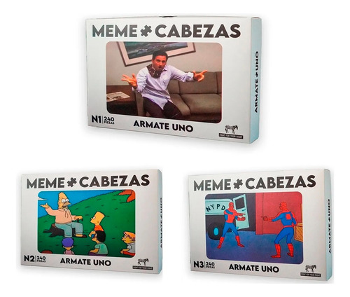 Juego De Mesa Meme Cabezas Pack X3 Fight Rompecabezas 