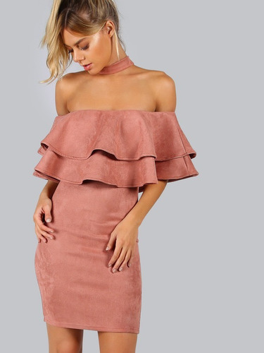Vestido Ajustado Olanes Chocker Sin Hombros Sexy Bodycon | Envío gratis Vestido Ajustado Olanes Chocker Sin Hombros Sexy Bodycon | Envío gratis