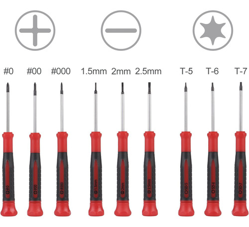 Juego De Destornilladores De Precision 9 Piezas Ergonomicos