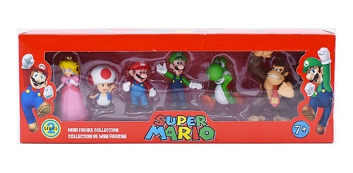 Set 6 Figuras Mario Bros Colección Donkey Luigi Yoshi