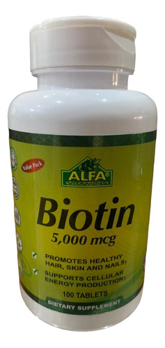 Biotin 5000mcg 100 Tabletas - Producto Americano