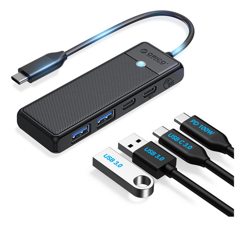 Orico Adaptador Multipuerto Usb C 4 En 1 Usb C A Usb Con Sum