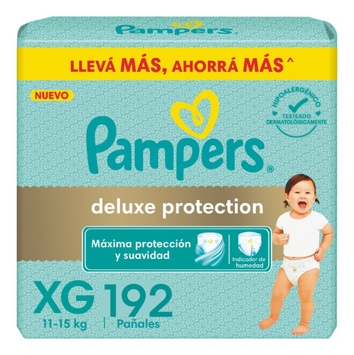 Combo Pañales Pampers Deluxe Protection Talle Xg X 192 Un  