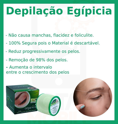 Imagem 2 de 6 de Kit 4 Linha Para Depilação Egípcia Orgânica Facial Algodão
