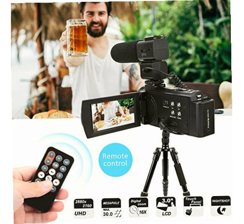 Câmera de vídeo, câmera de vídeo colorida Hdr-Ae8 4k Hd com bateria