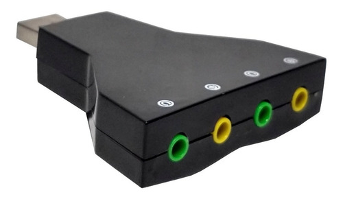 Tarjeta De Sonido Externa Usb Audio 7.1 Canales 2 Aux 2 Mic Color Negro