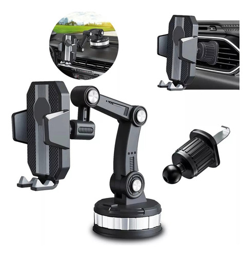 -de Base Soporte Grande Porta Celular 360 Ventosa Coche 3en1