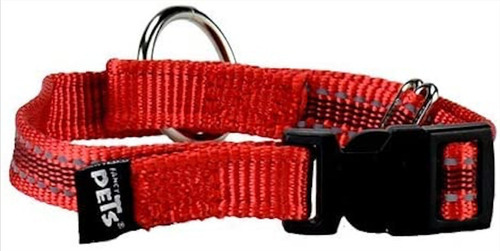 Collar Ultra Grip Bandas Reflejante Chico Rojo Fancy Pets