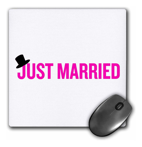 3drose Just Married Top Hat Pink - Alfombrilla De Mouse