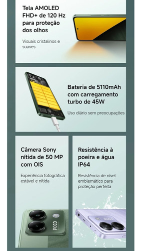 Smartphone Poco M7 Pro 5g 8gb Ram + 256gb Nfc 50mp, Lilás