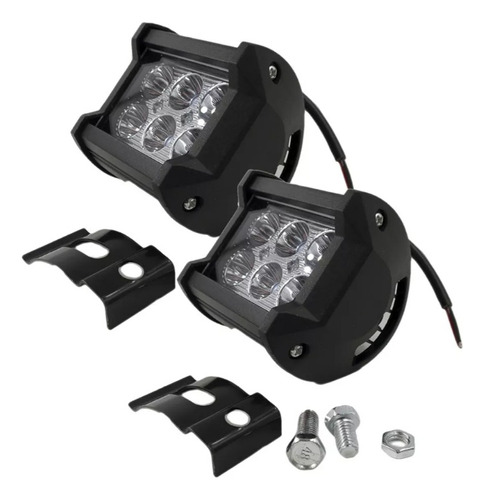 Neblinero 6 Led Foco 10-30v Auto Camión Cuadrado 18w X2