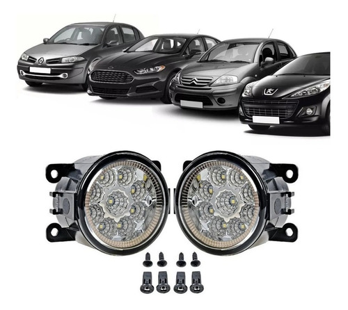 Juego Faros Auxiliar P/ Peugeot 307 2006 2008 2012 Con Led