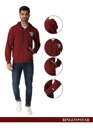 Sudadera Lisa Hombre Deportiva Con Gorro Moda Bingos Star