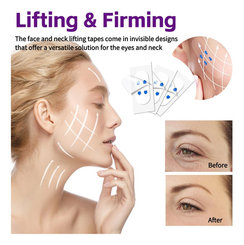 120 Piezas Face Lift Tape Para Rostro, Invisible Lifting