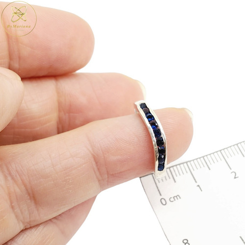 Imagen 3 de 5 de Anillo Plata Con Piedra Azul