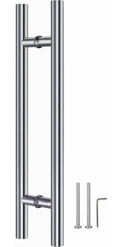 Jaladera Puerta Madera Cristal Acero Inoxidable Tipo H 100cm