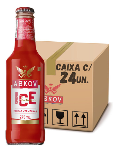 Bebida Askov Ice Frutas Vermelhas Caixa Com 24 Un De 275ml