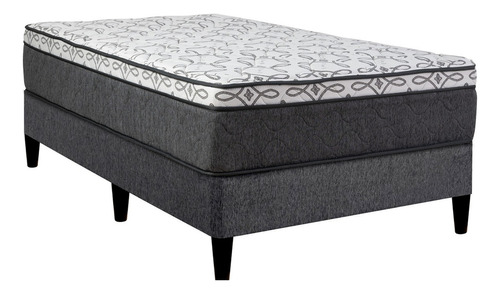 Sommier Europea El Emporio Del Hogar Regina 1 1/2 plaza de 188cmx108cm gris