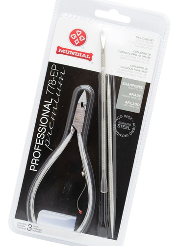 Imagen 3 de 3 de Mundial Personal Care Alicate Uñas + Repujador +palito 778ep