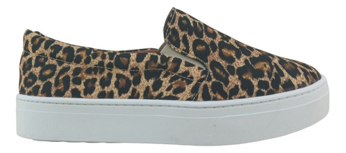  Slip On Tenis Feminino Casual Animal Print Onça Oncinha   