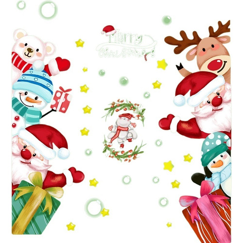 2 Uds Pegatina De Ventana De Navidad Pegatina De Pared