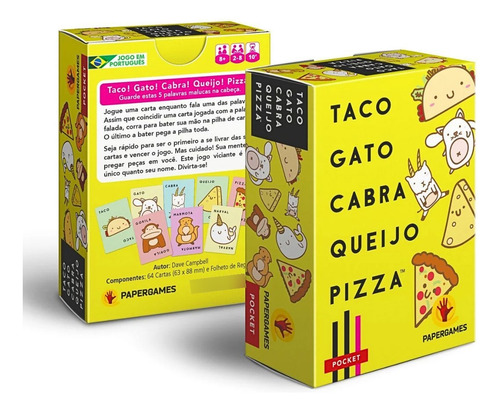Kit Jogo Taco Gato Cabra Queijo Pizza + Sleeves Bucaneiros