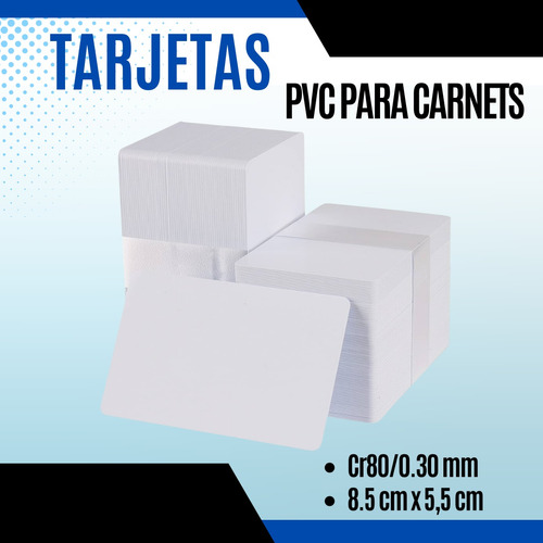 Carnet Pvc X 100 Tarjetas En Blanco 0.30 Cr80
