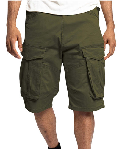 Pantalones Cortos I Para Hombre, Casual, Color Puro, Bolsill
