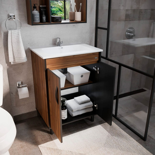 Mueble De Baño Dustry Café Lavamanos 2 Puertas 600 Mm