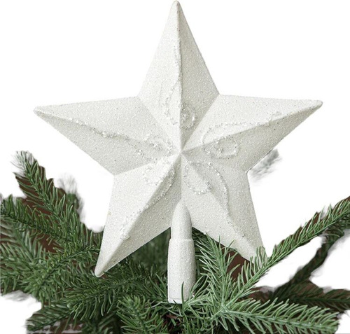 Estrella De Navidad Para Arbol Blanca Adorno Decoracion 