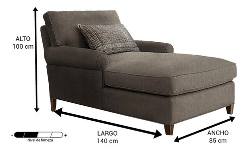 Reposet Elliott Lino Gris Sala Sofa Sillon Mueble Plazas
