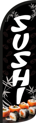 Bandera Publicitaria Sushi Negra  (4 X 1 Mts)solo Funda 