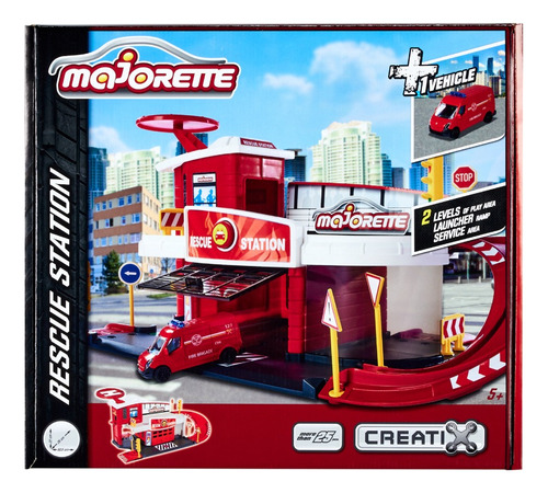 Estacion De Rescate Majorette Creatix Incluye Vehiculo Febo Color Rojo
