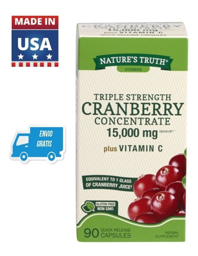 Imagen 1 de 2 de Cranberry 15000 + Vitamina C Americano Puro