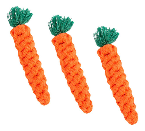 Kit X3juguete Tirador Mascotas Zanahoria Trenzado Resistente