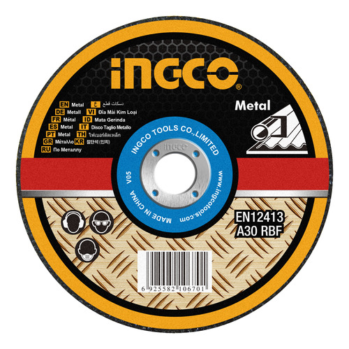 Disco Abrasivo Centro Plano Corte Metal 9'' X 1.9mm Ingco Mc