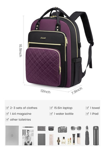 Mochila Para Computadora Portátil Para Mujer, Mochila Para T