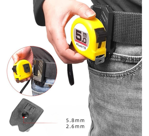 Soporte Para Cinta Métrica Clip Para Negro Con Anillo