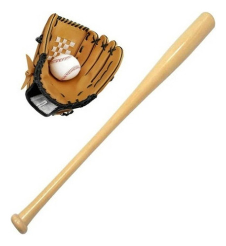 Set Baseball Bat Pelota Y Guante Junior 