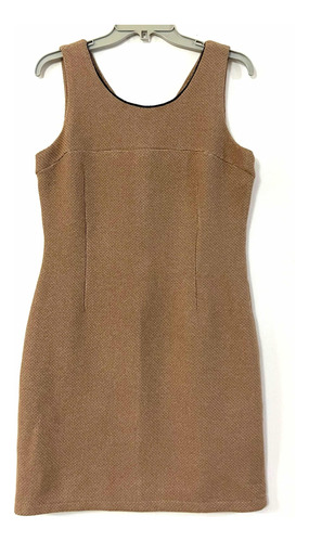 Vestido No Elástico Marca Fbo Italy Talla S Cafe Claro Usado