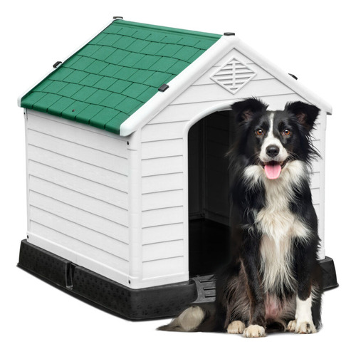 34  Plastic Large Dog House Outdoor Pet Puppy Kennel Wea Eem