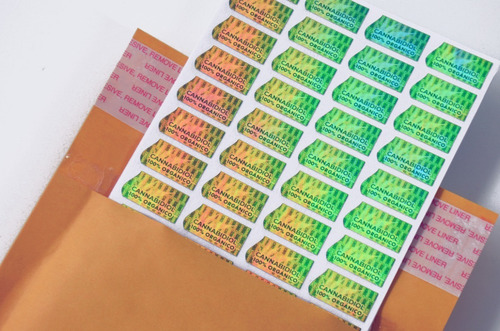 Holograma Cannabidiol 100% Org / 336 Pzs 20mm Color Holografico Diseño Impreso Cbd 100% Organico B