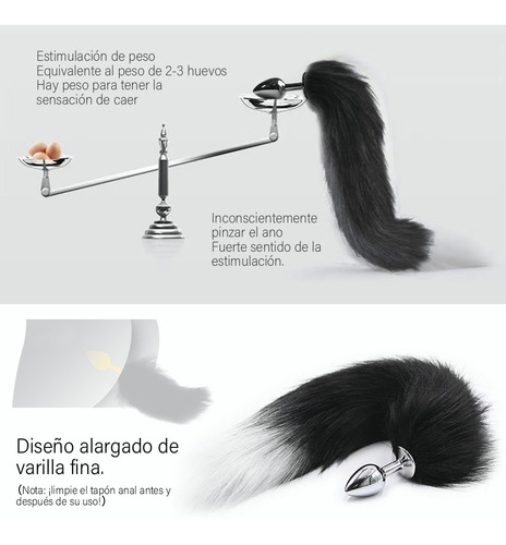 Plug Anal Cola De Zorro Metalico+orejas+dados Sexuales 6pzs