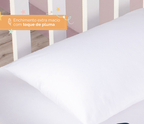 Travesseiro Infantil Baby Toque De Pluma 40cm X 30cm Algodão